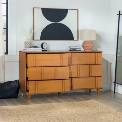 Modern Vertical Accent Solid Wood 6 Drawer Double Dresser - Saracina Home 24 Modern Vertical Accent Solid Wood 6 Drawer Double Dresser - Saracina Home -Saracina Home GUEST e753dc22 de34 49bc ae94 f6904a57d6b7