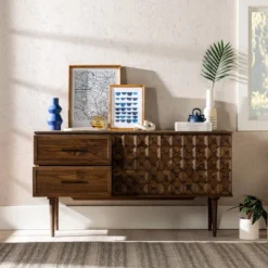 58" Modern Boho Solid Pine Wood Closed Storage Sideboard Brown - Saracina Home 32 58" Modern Boho Solid Pine Wood Closed Storage Sideboard Brown - Saracina Home -Saracina Home GUEST e7a42ca6 b5ea 4c1b a22e aab985ea5241