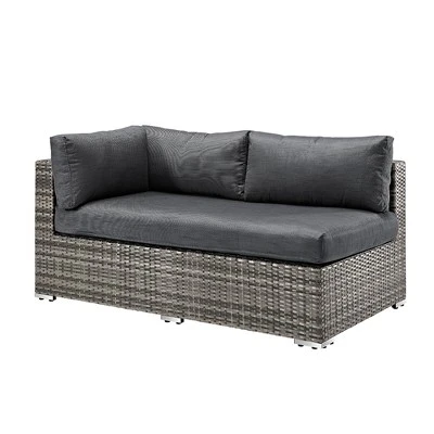 4pc Metal Multi-Shade Rattan Sectional - Gray - Saracina Home 3 4pc Metal Multi-Shade Rattan Sectional - Gray - Saracina Home - Image 3