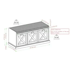 Farmhouse 40" 3 Drawer Storage Bench With Cushion - Saracina Home 17 Farmhouse 40" 3 Drawer Storage Bench With Cushion - Saracina Home -Saracina Home GUEST e9839c4d 91d9 42d6 8687 e6e846845d9d