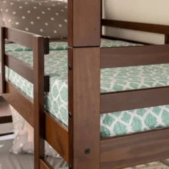 Twin Indy Solid Wood Triple Bunk Bed Walnut - Saracina Home 11 Twin Indy Solid Wood Triple Bunk Bed Walnut - Saracina Home -Saracina Home GUEST ea0f3219 673c 4bd7 a005 edae0b99a024