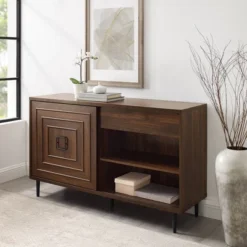 52" Modern Sliding Door Sideboard Dark Walnut - Saracina Home 6 52" Modern Sliding Door Sideboard Dark Walnut - Saracina Home -Saracina Home GUEST ee2cb211 435f 4c05 af57 9b154e1bca90
