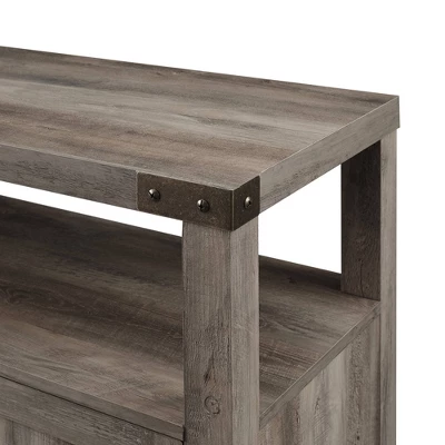 2 Door Farmhouse Highboy TV Stand For TVs Up To 65" Gray Wash - Saracina Home 5 2 Door Farmhouse Highboy TV Stand For TVs Up To 65" Gray Wash - Saracina Home - Image 5