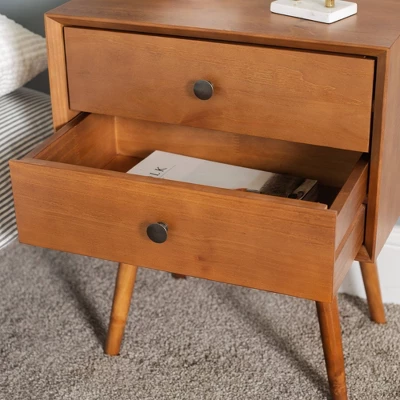 Greenberg 2 Drawer Mid-Century Modern Solid Wood Nightstand - Saracina Home 5 Greenberg 2 Drawer Mid-Century Modern Solid Wood Nightstand - Saracina Home - Image 5