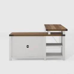 Farmhouse Rustic L Shaped Desk With Storage - Saracina Home -Saracina Home GUEST f043f844 e2f6 40d3 af69 2275571e1a6a