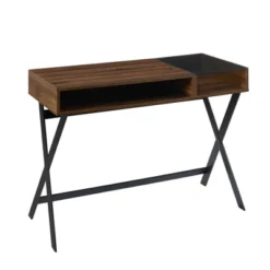 Modern Mixed Material Open Storage Computer Desk - Saracina Home -Saracina Home GUEST f0feb8f6 a1b0 410c 9392 29f7798db36f