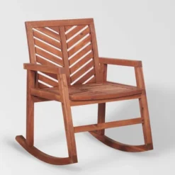 Slatted Chevron Acacia Wood Patio Rocking Chair - Saracina Home 15 Slatted Chevron Acacia Wood Patio Rocking Chair - Saracina Home -Saracina Home GUEST f151487d 0b98 494d 81f7 e490221f43f1