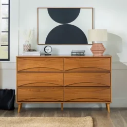 Mid-Century Modern Contoured 6 Drawer Dresser - Saracina Home 22 Mid-Century Modern Contoured 6 Drawer Dresser - Saracina Home -Saracina Home GUEST f1bde46d 8b38 433f 979b 15e4add9234b