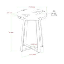 Set Of 2 Wrightson Urban Industrial Wrap Leg Round Side Tables Dark Walnut - Saracina Home -Saracina Home GUEST f1c3ab22 5789 47d3 b099 7e2bf541135c