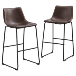 Set Of 2 Laslo Modern Upholstered Faux Leather Barstools - Saracina Home 19 Set Of 2 Laslo Modern Upholstered Faux Leather Barstools - Saracina Home -Saracina Home GUEST f3832c91 22cd 4a53 ae8b 5976ad6a7e26