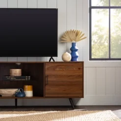 2 Door Mid-Century Modern Wood Storage TV Stand For TVs Up To 80" - Saracina Home 27 2 Door Mid-Century Modern Wood Storage TV Stand For TVs Up To 80" - Saracina Home -Saracina Home GUEST f40ed185 68ab 4500 888f 18709118d6c8