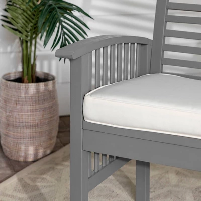 Ravenscroft Modern Boho Acacia Wood Slatted Outdoor Loveseat With Cushion - Saracina Home 6 Ravenscroft Modern Boho Acacia Wood Slatted Outdoor Loveseat With Cushion - Saracina Home - Image 6