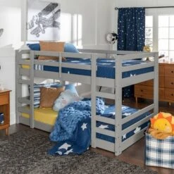 Twin Over Twin Indy Solid Wood Low Bunk Bed - Saracina Home 16 Twin Over Twin Indy Solid Wood Low Bunk Bed - Saracina Home -Saracina Home GUEST f4a7cd82 6f05 4d13 9375 1d95fbdd13ee