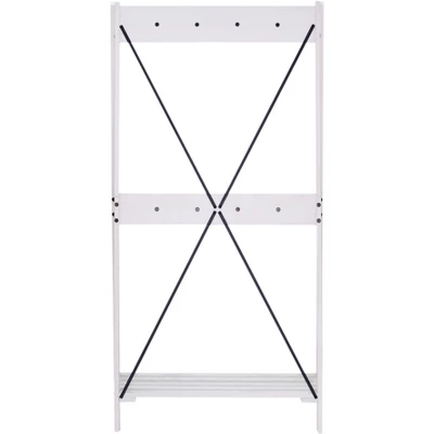 68" Solid Wood X Back Angled Hall Tree White Wash - Saracina Home 7 68" Solid Wood X Back Angled Hall Tree White Wash - Saracina Home - Image 7