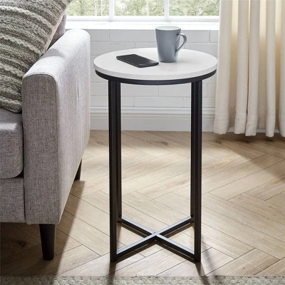 Vivian Glam X Leg Round Side Table - Saracina Home 1 Vivian Glam X Leg Round Side Table - Saracina Home