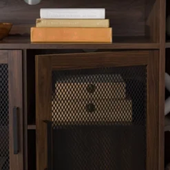 Corner TV Stand For TVs Up To 55" With Metal Mesh Doors - Saracina Home -Saracina Home GUEST f7946c24 a0ab 4143 86b9 94652f349724