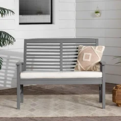 Ravenscroft Modern Boho Acacia Wood Slatted Outdoor Loveseat With Cushion - Saracina Home 24 Ravenscroft Modern Boho Acacia Wood Slatted Outdoor Loveseat With Cushion - Saracina Home -Saracina Home GUEST f8d474ed ee58 4568 8446 360382d2da01