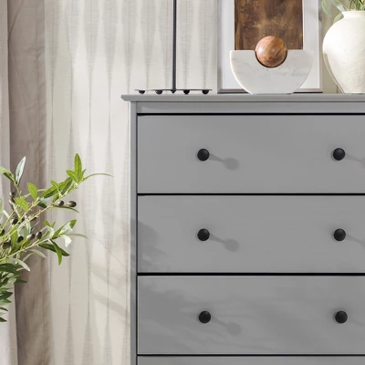 Stiva Classic Mid-Century Modern Vertical 4 Drawer Dresser Gray - Saracina Home 13 Stiva Classic Mid-Century Modern Vertical 4 Drawer Dresser Gray - Saracina Home - Image 13