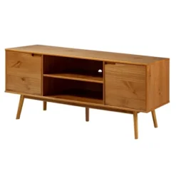 Solid Wood Mid-Century Modern TV Stand For TVs Up To 65" - Saracina Home 26 Solid Wood Mid-Century Modern TV Stand For TVs Up To 65" - Saracina Home -Saracina Home GUEST fd509bbf 79ac 4220 8d53 15707906feef