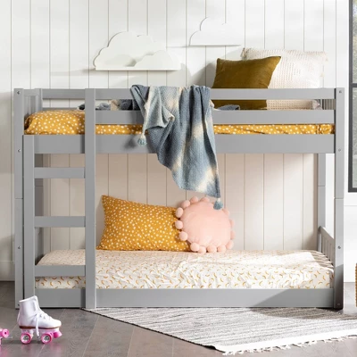 Twin Over Twin Wood Detachable Slat Bunk Bed - Saracina Home 1 Twin Over Twin Wood Detachable Slat Bunk Bed - Saracina Home