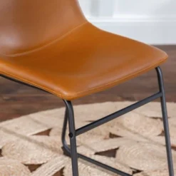 Set Of 2 Laslo Modern Upholstered Faux Leather Dining Chairs - Saracina Home -Saracina Home GUEST fe245bc2 14e4 4821 9570 ac728abc73e4